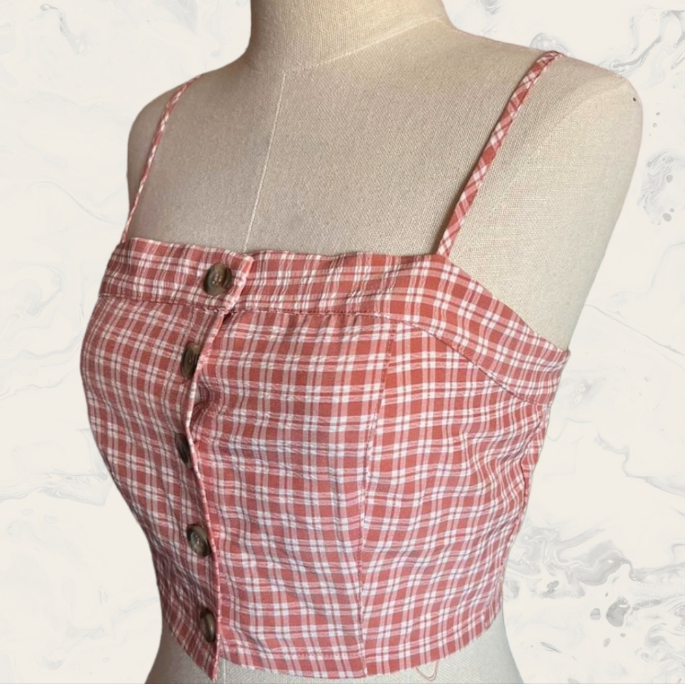 PACSUN LOTTIE MOSS gingham bustier tank